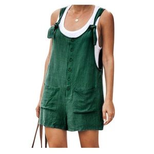 Strap Pocket Overalls Shorts Pants